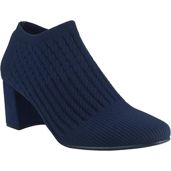 Impo Women's Nancia Stretch Platform Knit Ankle Boots, Midnight Blue Size 6M - Picture 1 of 5